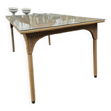Vintage rattan table