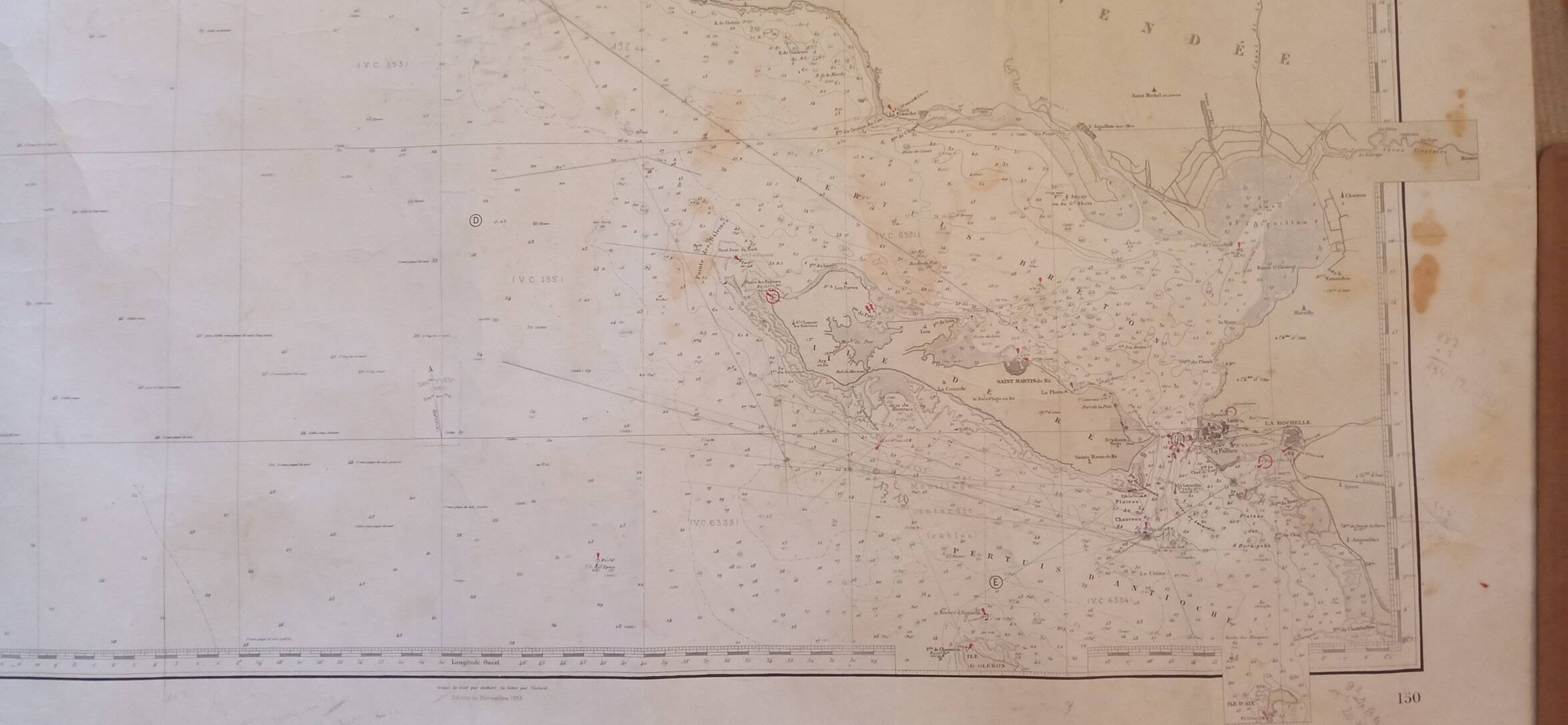 Navy chart no. 150 “from ile d’yeu to pointe de chassiron”