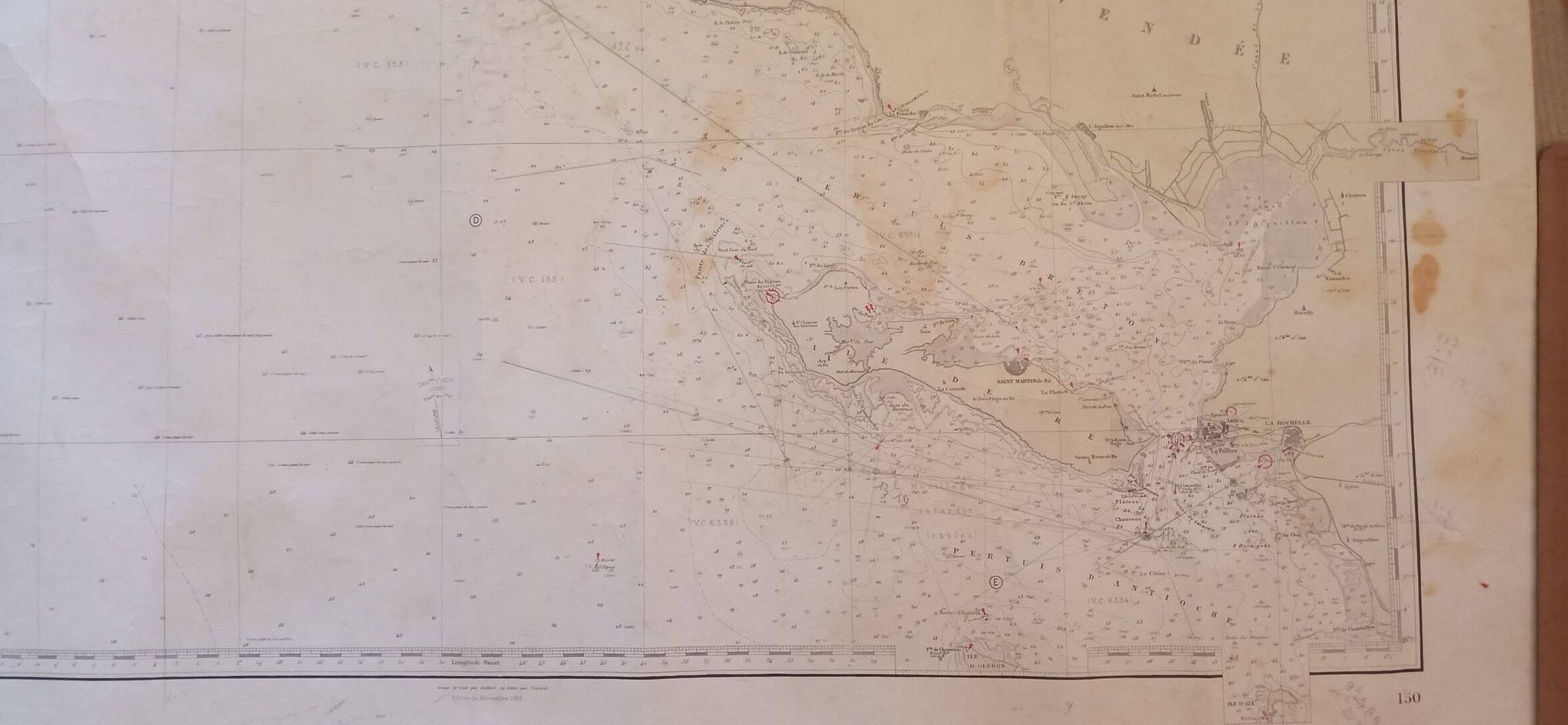 Navy chart no. 150 “from ile d’yeu to pointe de chassiron”