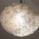 Elegant Murano Ceiling Light Gold and Trasparent Flower by Seguso for Venin