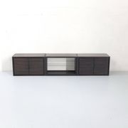 Enfilade 3 modules, bois d'iroko massif