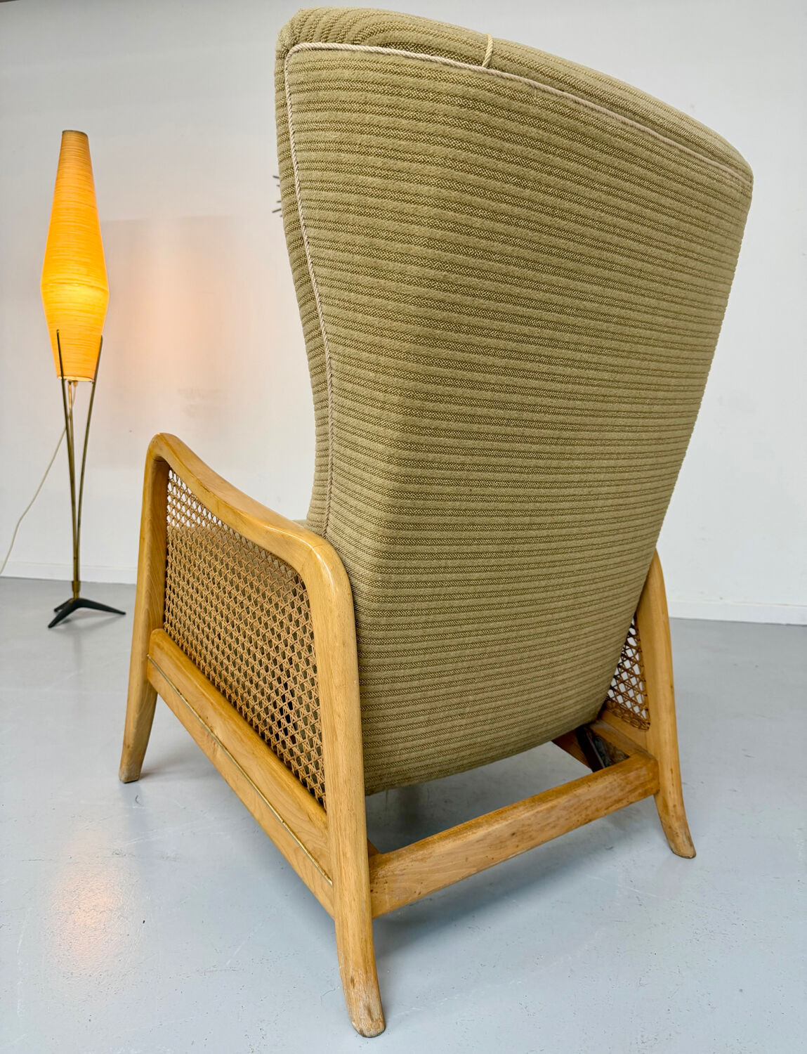 Vintage wingback recliner in Scandinavian design from the 1960s.