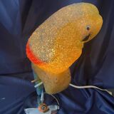 Vintage parrot lamp soft plastic and chrome table lamp exotic lamp