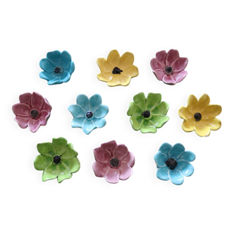 Set of 10 floral ceramic bowls, Bagnoles de l'Orne – years