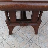 Brutalist art deco style oak table