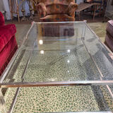 Glass and plexiglass coffee table 1960