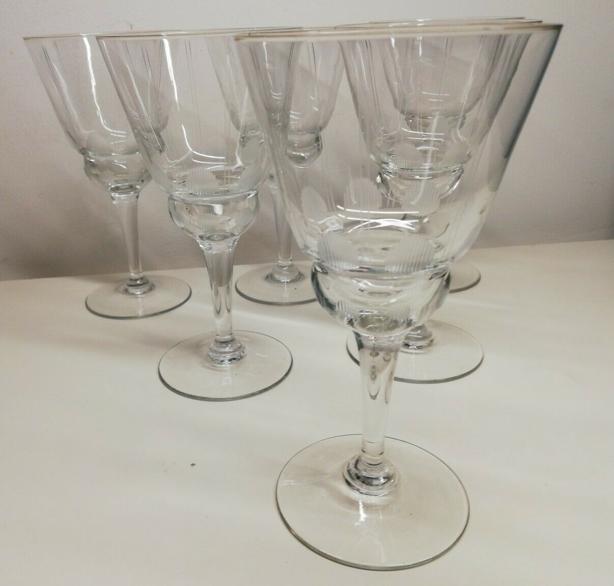 Lot de 6 verres à eau ciselés vintage