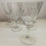 Lot of 6 vintage chiseled water glasses