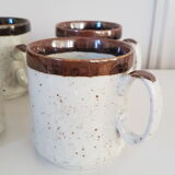 Six stoneware mugs