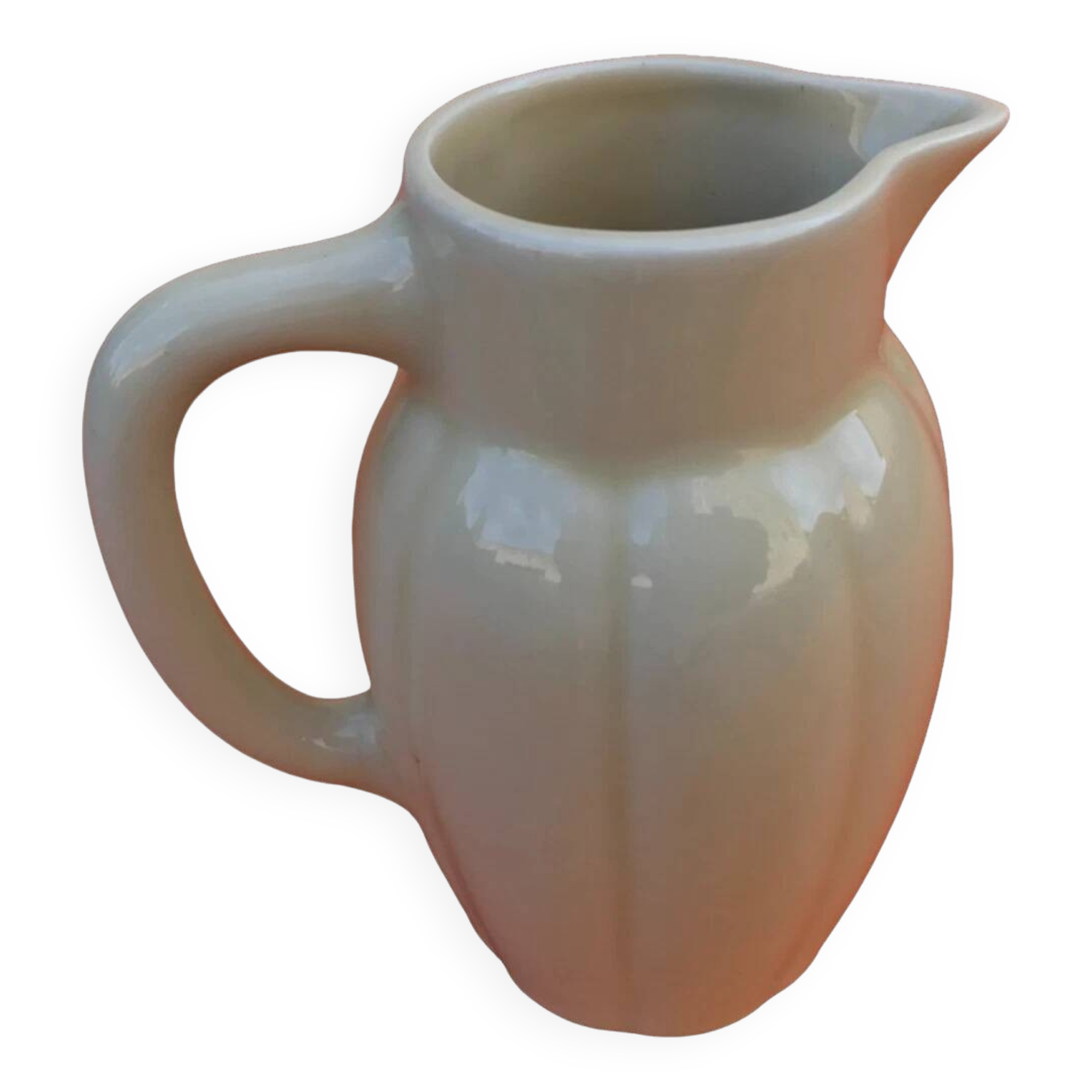 Art Deco Gadrooned Ceramic Pitcher