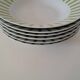 Assiettes creuses rayures vert amande