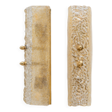 Pair of Murano Glass Gold Graniglia and Brass Sconces