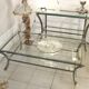 Table basse vintage , métal et verre, Pierre Vandel