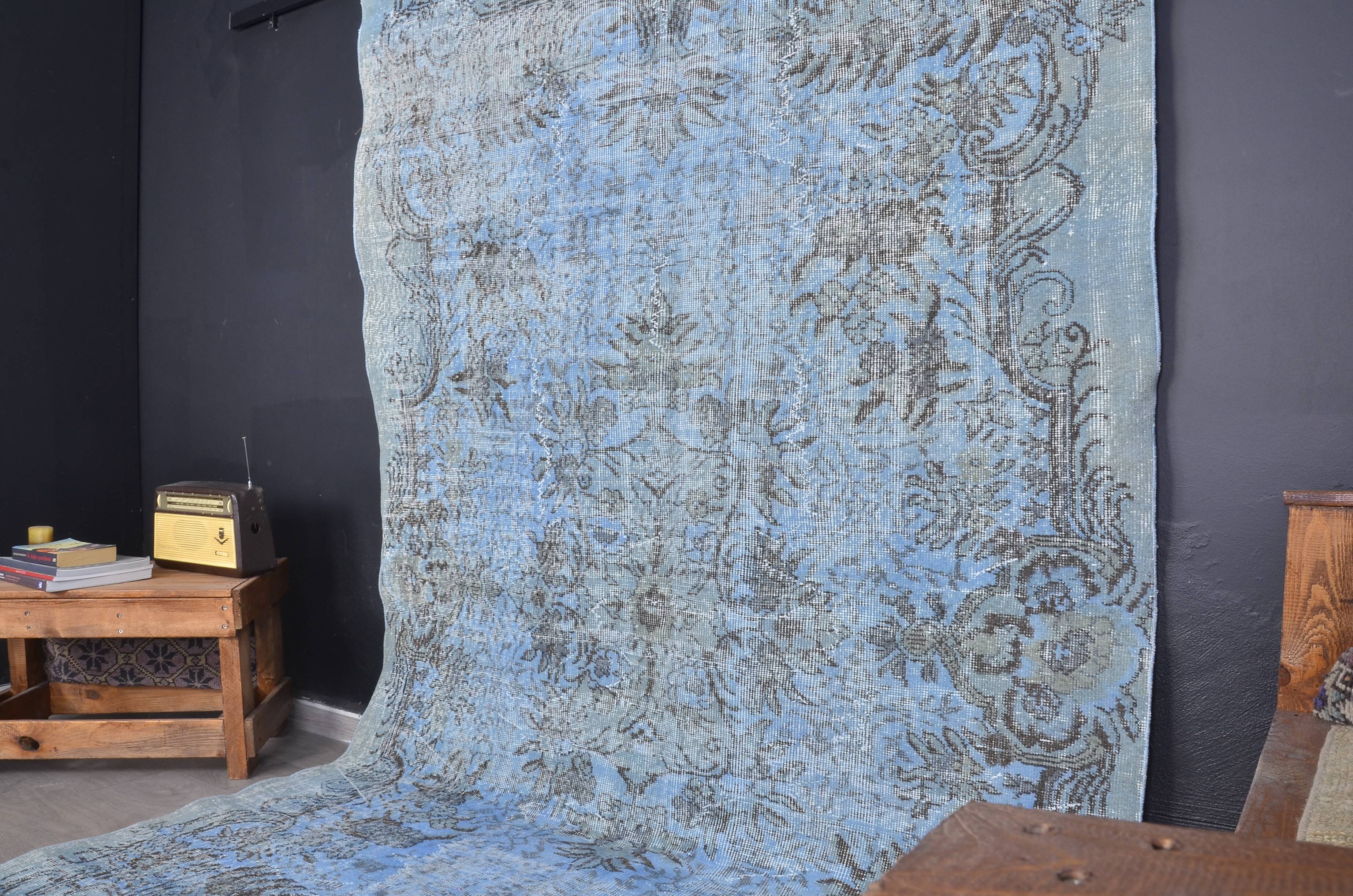 Blue Vintage Oushak Carpet sku 1922