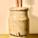Signed spotted sandstone pickle pot