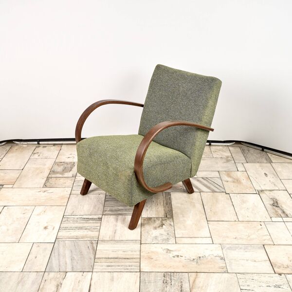 Fauteuil H 410 type C conçu par Jindrich Halabala, années 1940, Tchécoslovaquie