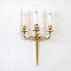 Set Of 3 Gold-plated Brass Wall Sconces, Italy, Late 19th Century