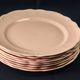 8 vintage dessert plates Salins powder pink