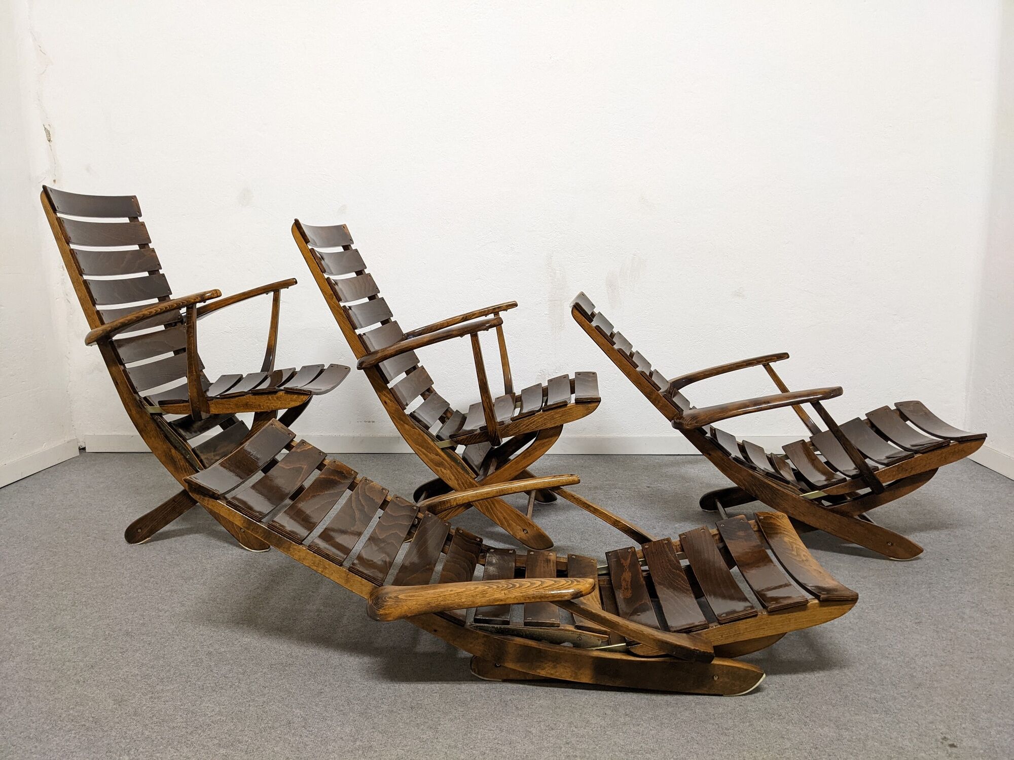 Series of 4 relax armchairs from the 60s/70s by Triconfort