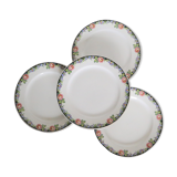 Set of 4 dessert plates Digoin Sarreguemines, vintage French, authentic, rare