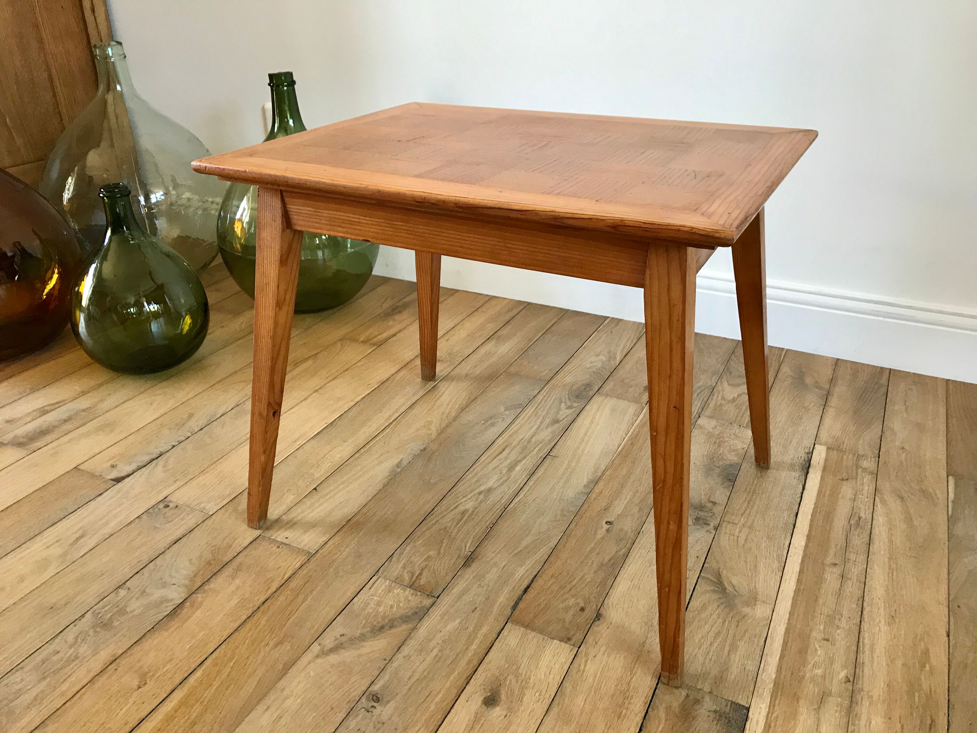 Table basse scandinave en bois années 50-60