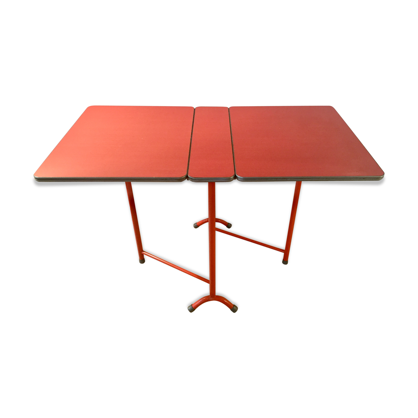 Table pliante pliable formica orange vintage