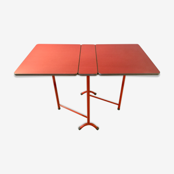 Table pliante pliable formica orange vintage