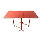 Table pliante pliable formica orange vintage