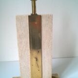 Travertine and gilded brass lamp base