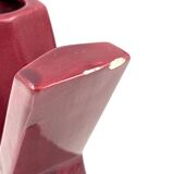 Space age red X letter shaped solifleur vase, Marcel Radureau France 1970