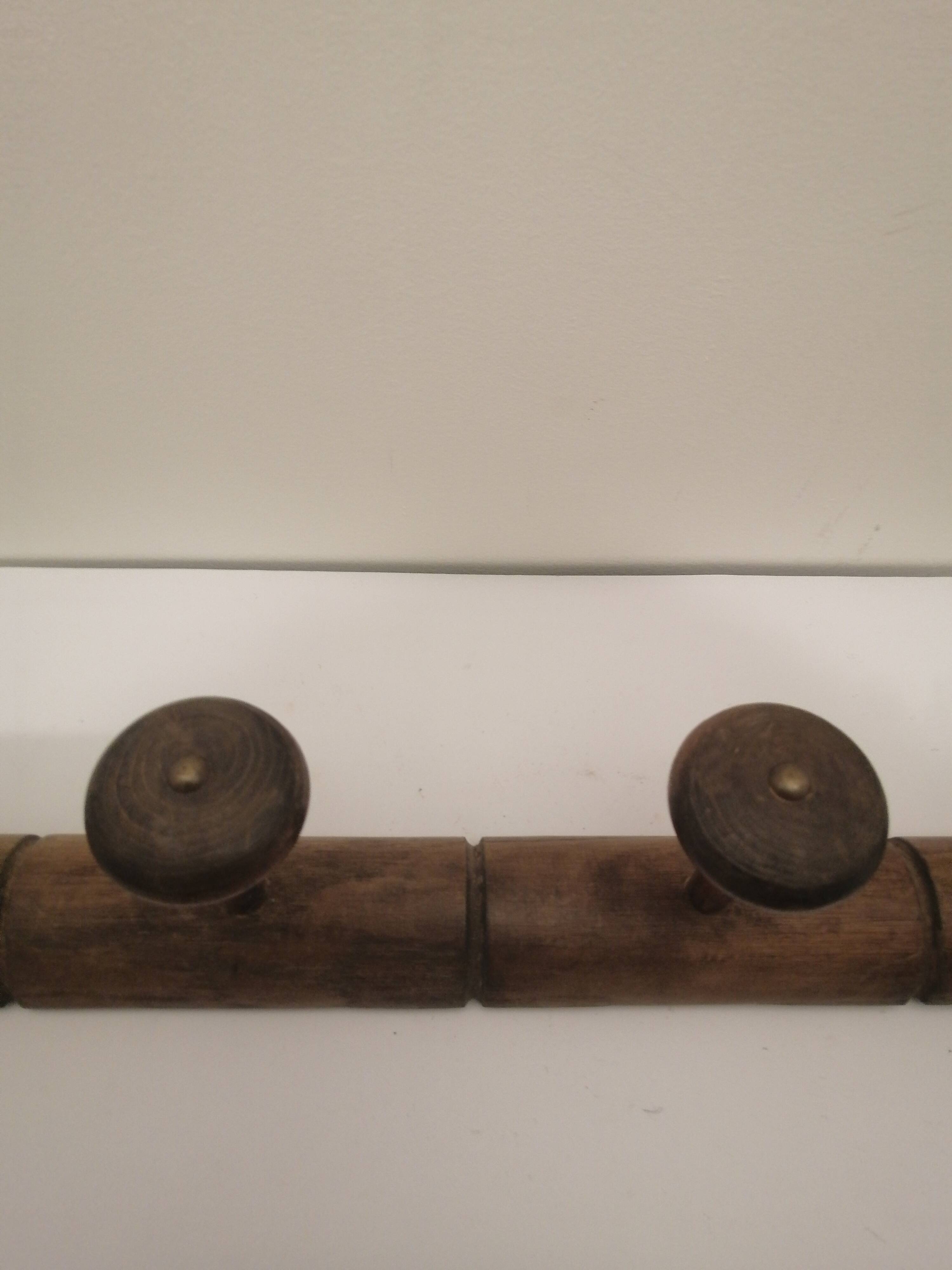 Vintage wooden coat rack with 4 hooks