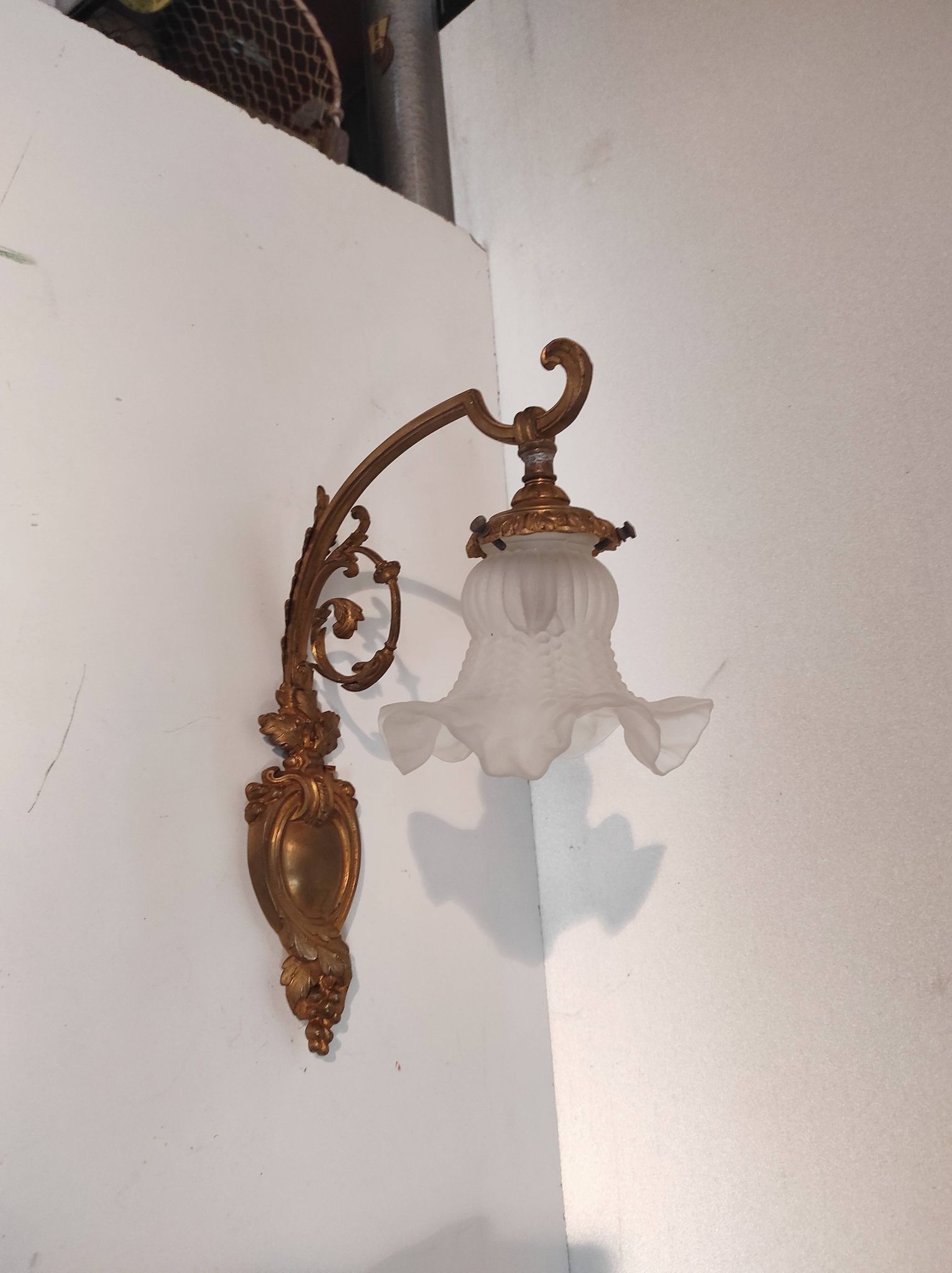 Art Nouveau wall art deco lampshades day tulip pressed glass brass rising