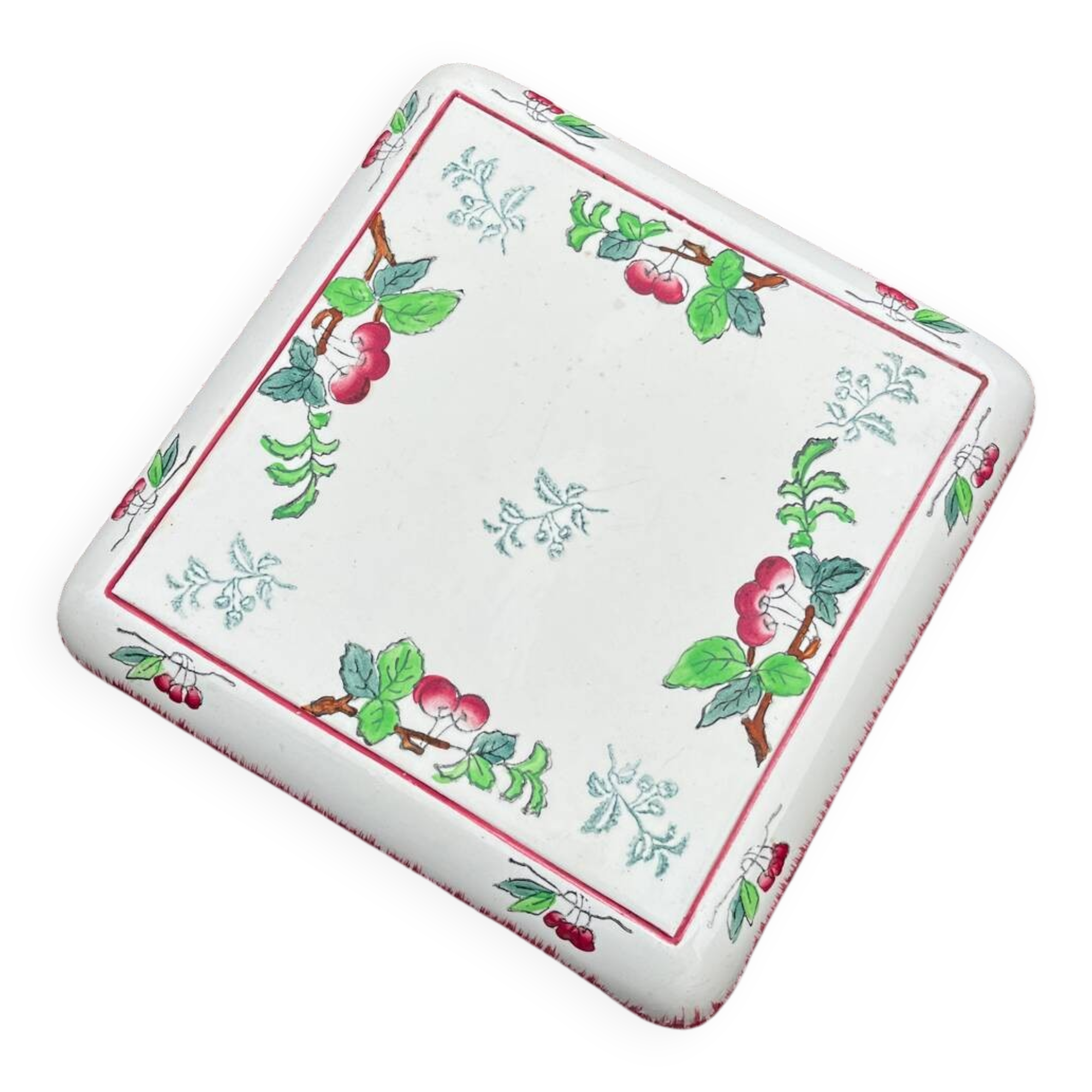 Antique Longwy-Montmorency earthenware trivet