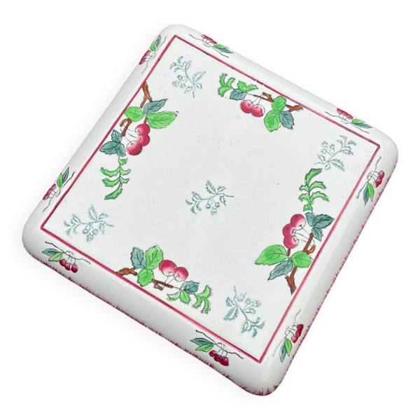 Ancien dessous de plat en faience de longwy montmorency