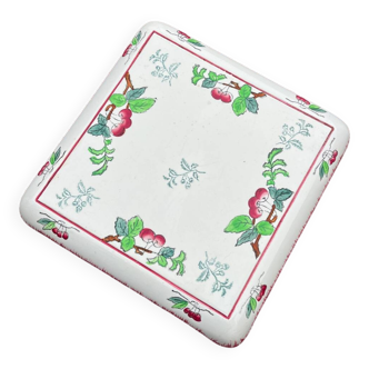 Antique Longwy-Montmorency earthenware trivet