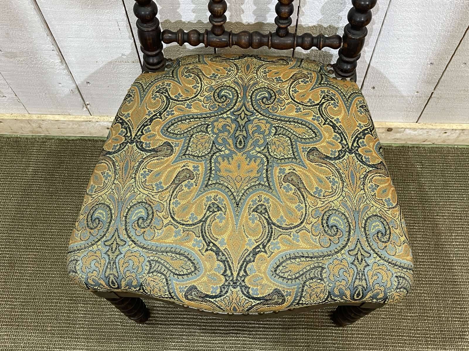 Chair in turned wood and rosewood veneer, early 20th century