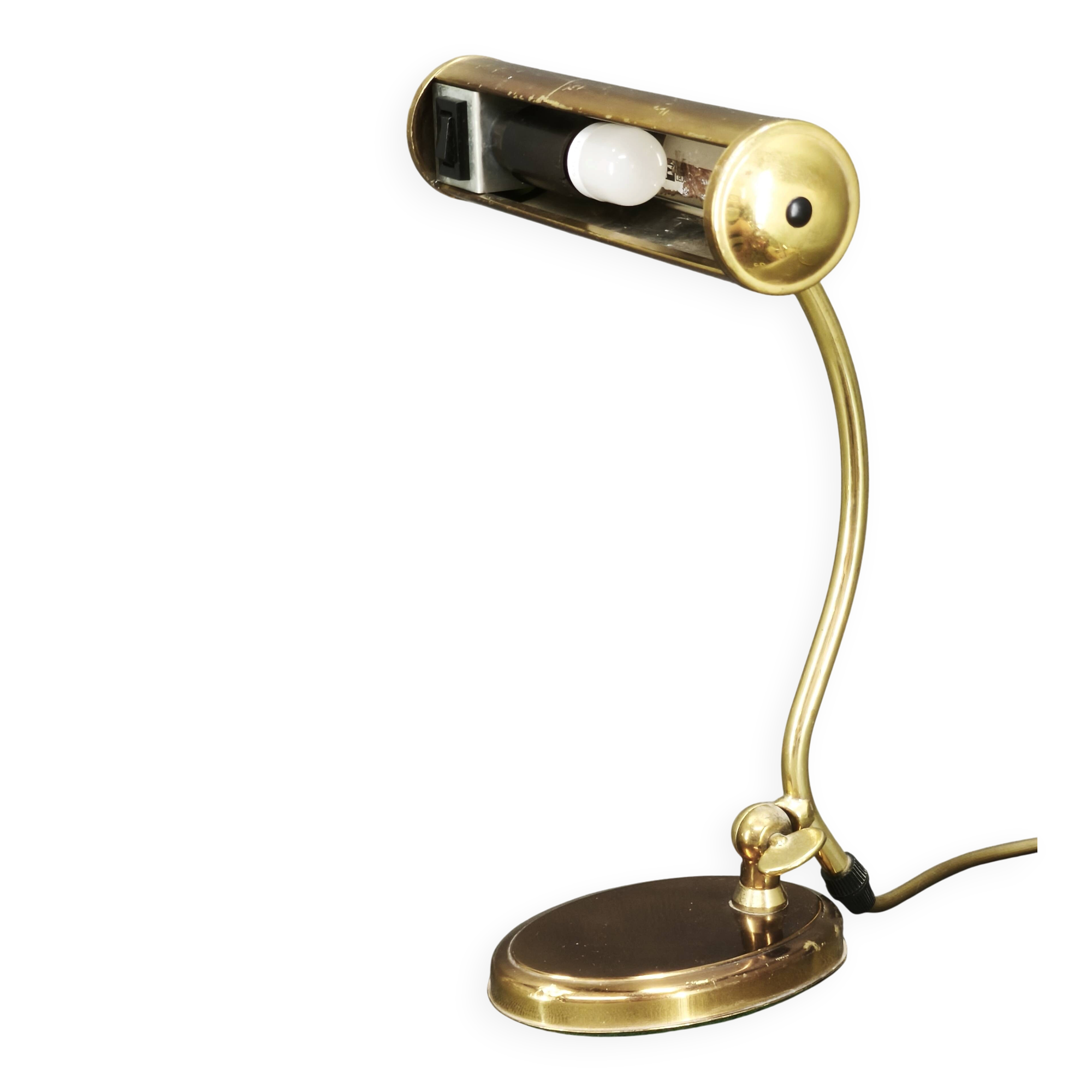 Lampe de bureau en laiton réglable, Allemagne, années 1960