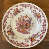 Royal Tudor English earthenware plate with Fruits&Flowers decor