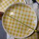 Set of 4 vintage Biltons plates – yellow checkered pattern – 26 cm