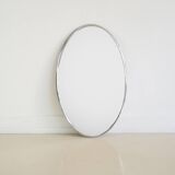 Miroir ovale chromé argenté