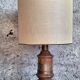 Antique turned wood lamp with engraved brass, Royal Adelaide.
