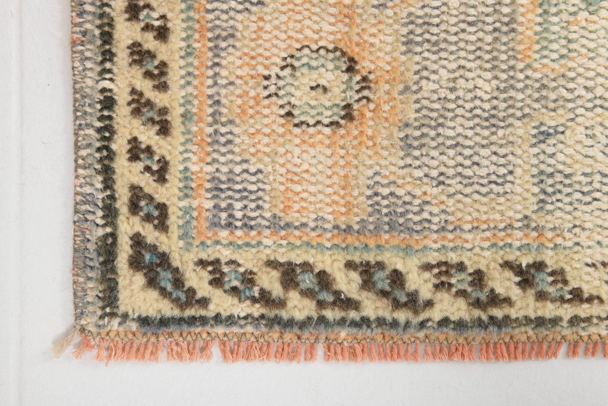 Hand Woven Peach Color Turkish Vintage Rug, 179x288 Cm