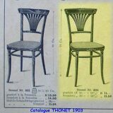2 Thonet chairs No. 221 with bronze inlays, circa 1910