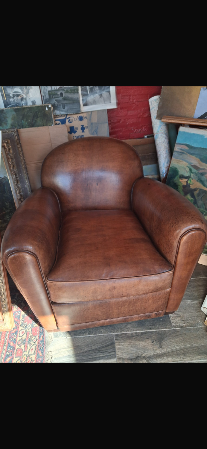 Pair of club armchairs