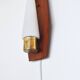Scandinavian modern danish wall light in teak, brass and opaline glass, 1960s