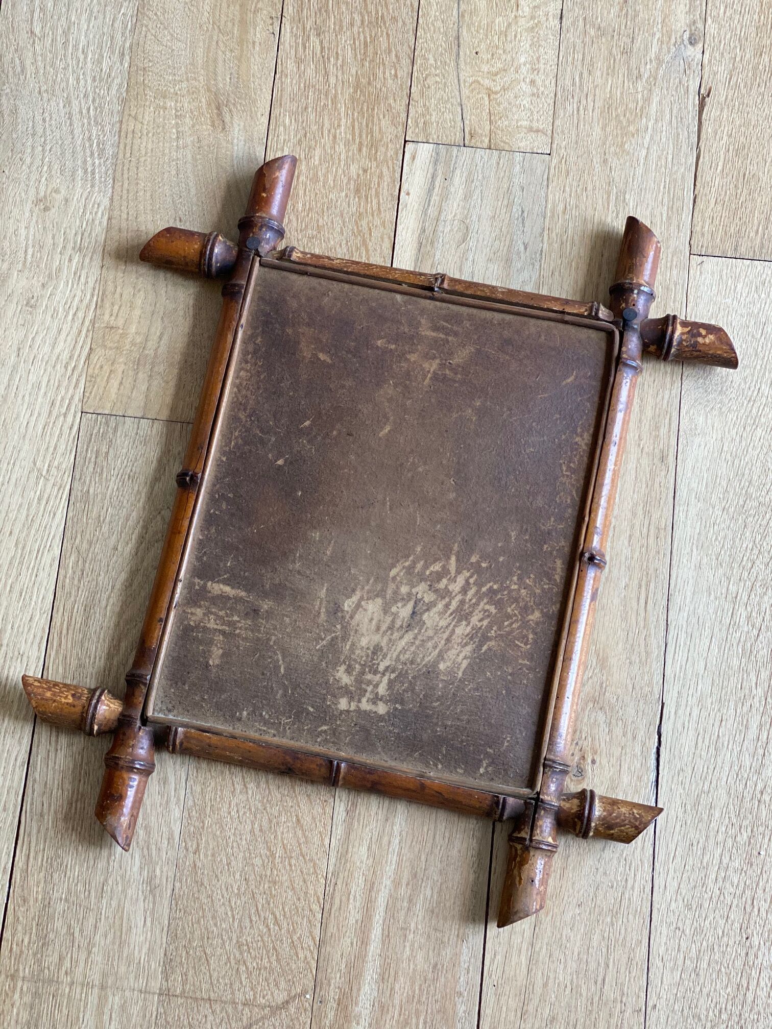 Vintage bamboo mirror