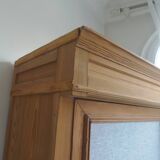 Linen cabinet, wardrobe, dresser from 1905 in pitch pine with waxed finish