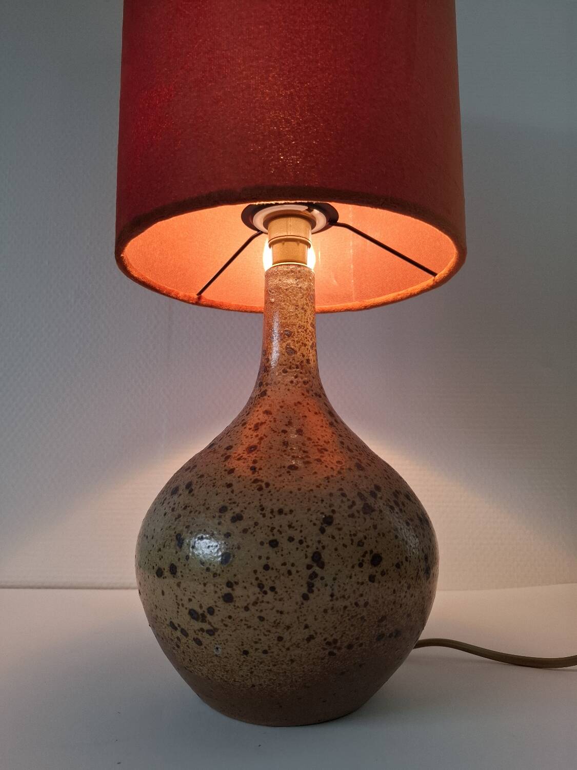 Vintage pyrite stone lamp