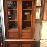 Oak library or curiosity cabinet showcase
