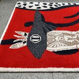 Tapis tufté, "poisson/chat"